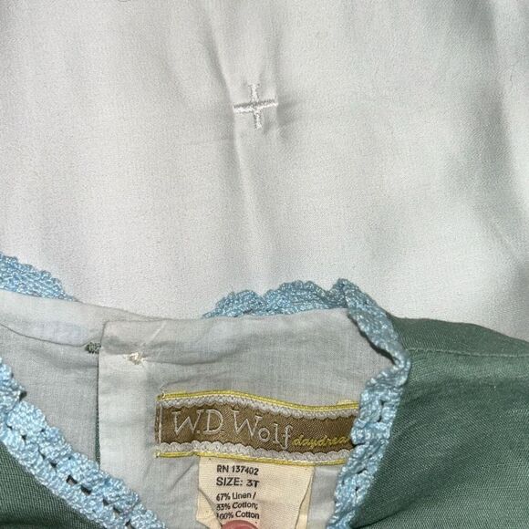 Well dressed wolf linen mermaid bubble dress sz 3t wdw - Picture 3 of 5